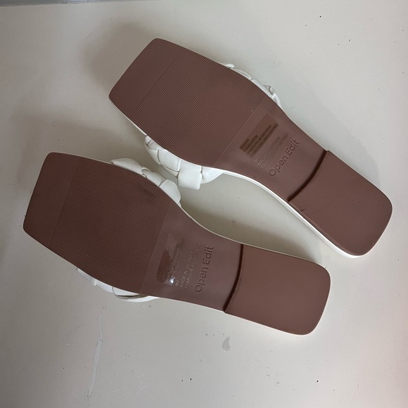 Open Edit White Braided Sandals - Picture 5 of 6